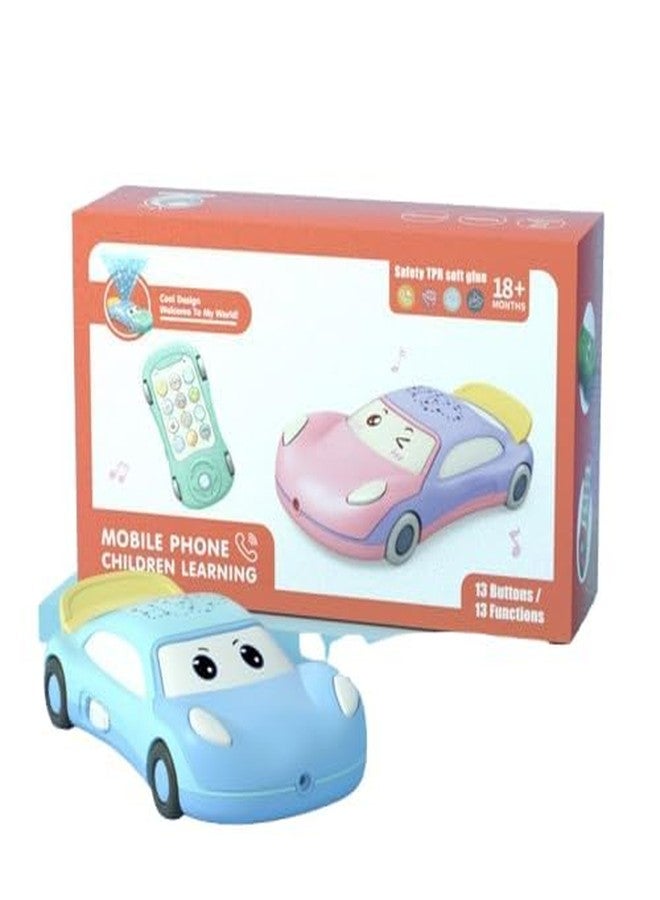 VALUEVIBES 2-in-1 Baby Learning Cell Phone Toy - Musical Mobile Phone with Lights & Sounds (Blue) - Image 1